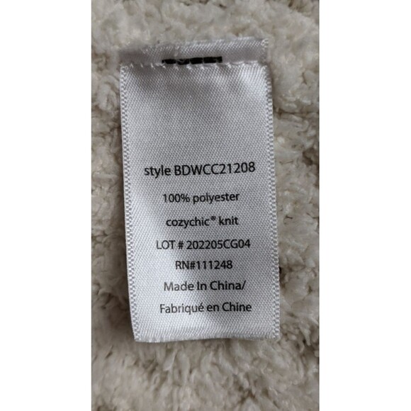 Women's Cream Color CozyChic® Honeycomb Shawl Cardigan Sweater Medium - Picture 13 of 13